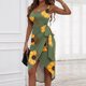 thumbnail image 2 of Vestido sin mangas con estampado de cuello redondo informal de verano para mujer a la moda Fridja  hj2398, 2 of 5