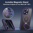 thumbnail image 4 of for iPhone 15 Pro Max Case with Invisible Magnetic Stand, Compatible with Mag-Safe Translucent Matte with Built-in Screen Protector, Shockproof Protective Phone Case for Women Men, Purple, 4 of 12