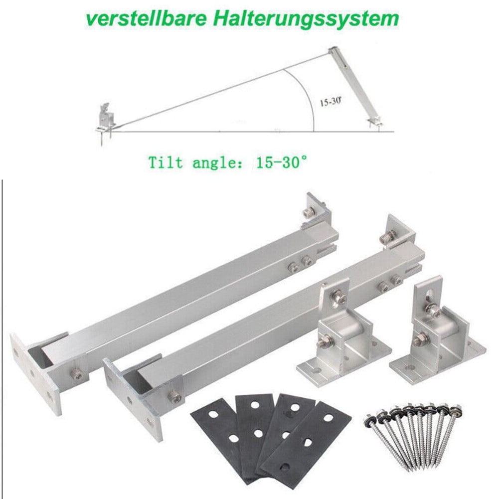 1 Pair Solar Panel Roof Bracket Mounting Stand 15-30° Adjustable Pv Fixings