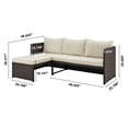 thumbnail image 2 of Manhattan Comfort Menton Steel Rattan 2-Piece Chair Lounge and 2 Seater with Coffee Table Patio Set in Cream, 2 of 5