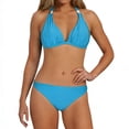 thumbnail image 3 of TaTaai Womens Two Piece Swimsuit High Waist Bikini Sets Ribbed Solid Color Push Up Tops Adjustable Straps Bathing Suits for Vacation 1-Pack Gift, 3 of 9