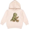 thumbnail image 2 of Inktastic Dinosaur Reading Books Cute Glasses Illustration Toddler Hoodie, 2 of 4