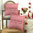 thumbnail image 5 of Tuvgenk 18x18 Inch Heart Shaped Pattern Pillow Cover Valentines Day Linen Cushion Case with Zipper Closure Home Decor, 5 of 6