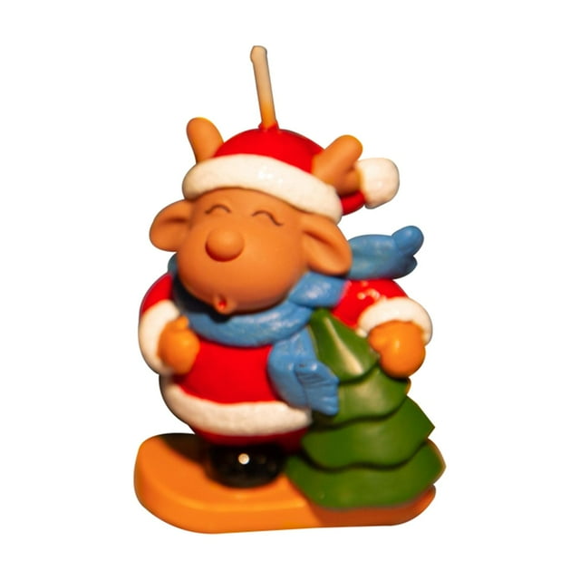 Decoración de s de Navidad de de múltiples formas Cera sin perfume Decorativa Hogar Dormitorio Oficina de té Árbol de Navidad alces