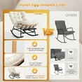 thumbnail image 7 of Papasan Rocking Chair with Foot Rest, Oversized Papasan Chair with Thick Removable Cushion and Metal Frame, Lounge Chairs and PE Rattan Rocker for Patio, Porch, Garden, Lawn, Living Room, 7 of 7