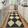 thumbnail image 1 of Garvee 2'x6' Geometric Diamond Runner Rug, Machine Washable Rug Stain Resistant Indoor Carpet With Non-Slip Backing, Soft Low Pile Rug for Hallway Bedroom Laundry, Black Camel, 1 of 8