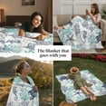 thumbnail image 3 of Navy Blue Green Grey Coastal Throw Blankets, Ocean Animals Pattern Soft Fleece Blanket Decorative for Home Sofa Couch Chair Living Bedroom, 32x48 Inches,, 3 of 8