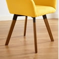 thumbnail image 3 of Art Leon Linen Fabric Accent Chair Swivel Desk Chair,Yellow, 3 of 6
