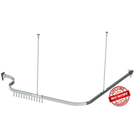 Curved Arch - Bendable Shower Curtain Rod Curve Arch Custom Corner or any Free-Form you desire 10 feet long by ShowerAuthority Chrome Finish