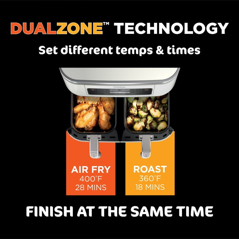 Ninja Foodi Air Fryer 8-Qt, DualZone FlexBasket, 4-in-1, Smart
