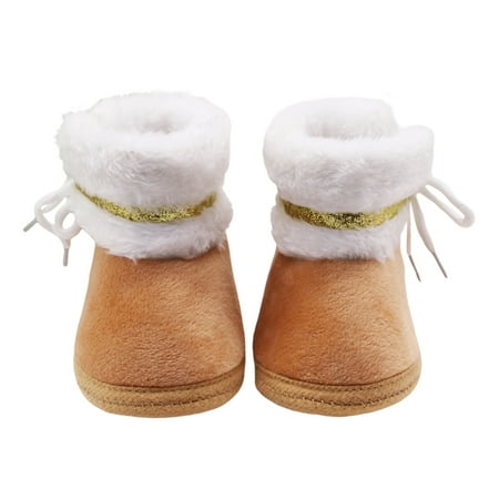 

JINSIJU Winter Girl Boy Shoes Anti-Slip Home Warm Plush Casual Party Patchwork Plush Drawstring Boots Shoes