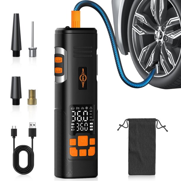 Compresor de aire portátil Aneson para inflar neumáticos, 150 psi, con LED