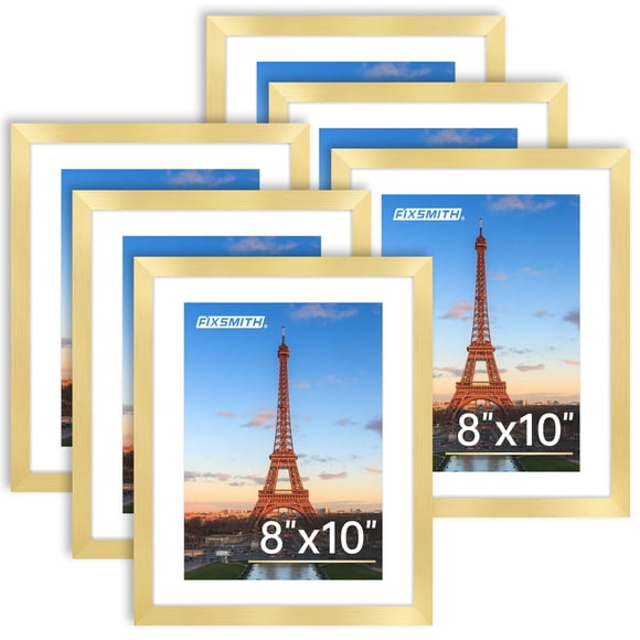 Marco de fotos FIXSMITH dorado de 20 x 25 cm con plexiglás, paquete de 6