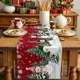 thumbnail image 4 of Red Christmas Snowman Cotton Linen Table Runner for Dining Kitchen, Xmas Snowflake Tree Winter Wedding Outdoor Party Tablerunners Decoration, Dresser Scarf Coffee Tablecloth Runners 13x48 Inches, 4 of 9