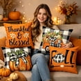 thumbnail image 7 of Coolmade Fall Throw Pillow Covers 18x18 Set of 4, Buffalo Plaid Pumpkin Thankful Blessed Farmhouse Decor, Indoor Outdoor Use for Couch Sofa Porch Thanksgiving Home Decorations, 7 of 7