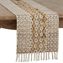 Saro Lifestyle Embroidered Geometric Print Table Runner