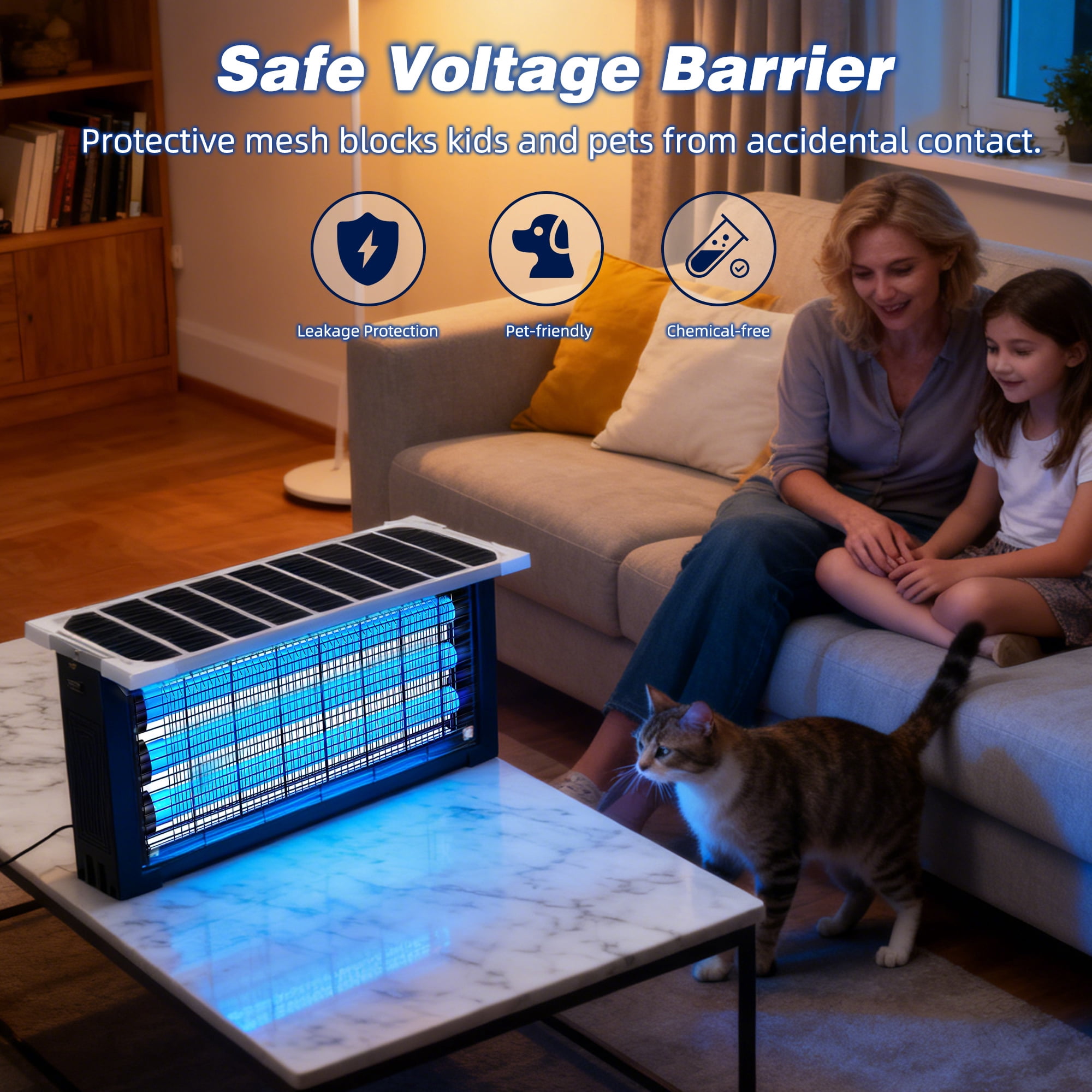 Coospider 4000 Sq Ft Solar Bug Zapper, 18W Rechargeable Waterproof Outdoor Mosquito Killer for Patio Garden Yard Camping