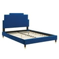 thumbnail image 3 of Modway Lindsey Performance Velvet Twin Platform Bed in Navy, 3 of 10