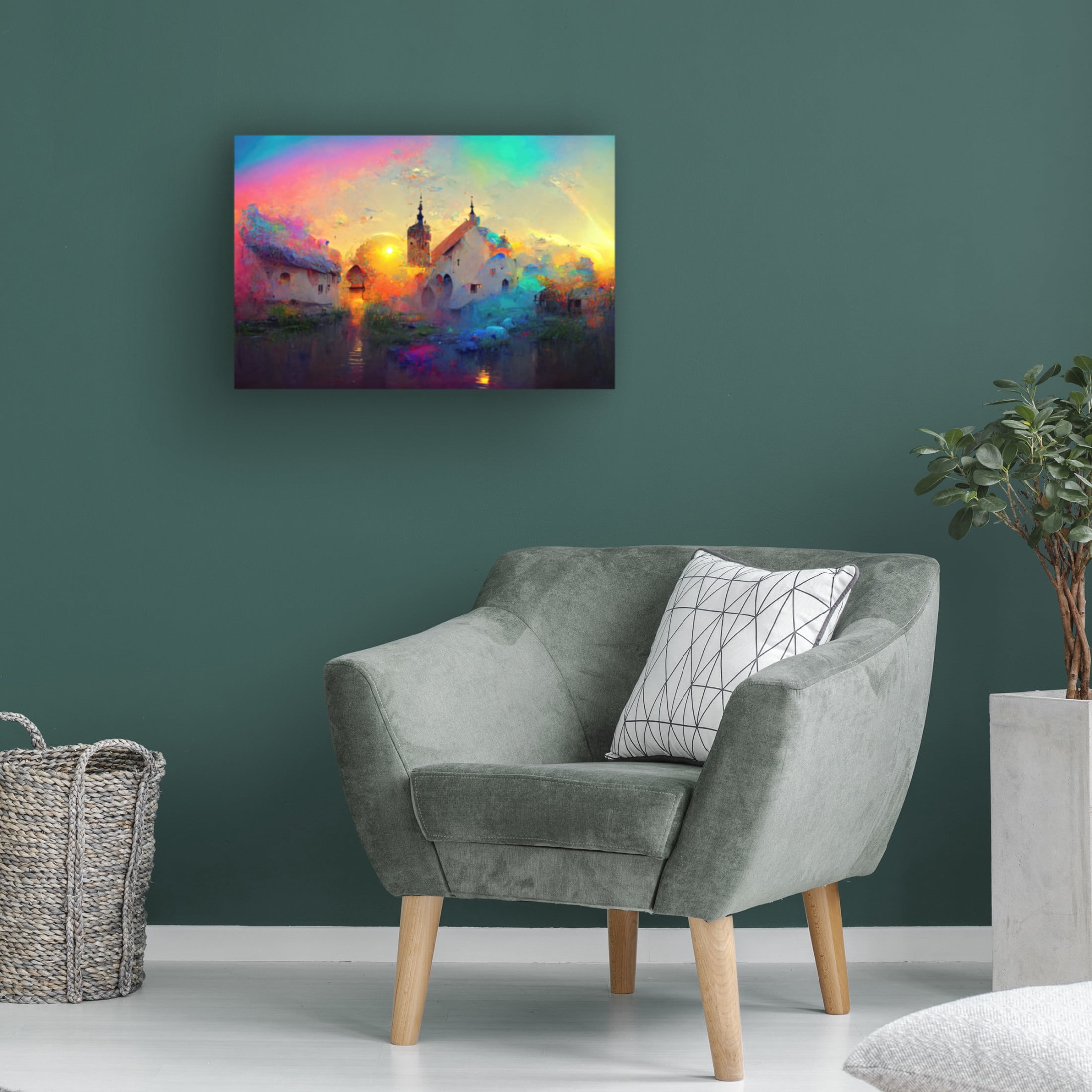 Canvas Wall Art - Ray Heere 'Medieval Landscapes 2' Wall Art for Living Room, Bedroom, or Office Décor by Trademark Fine Art - 32 x 22 Inches