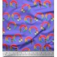 thumbnail image 1 of Soimoi Purple Crepe Silk Fabric Paint Brush Abstract Decor Fabric Printed Yard 42 Inch Wide, 1 of 1