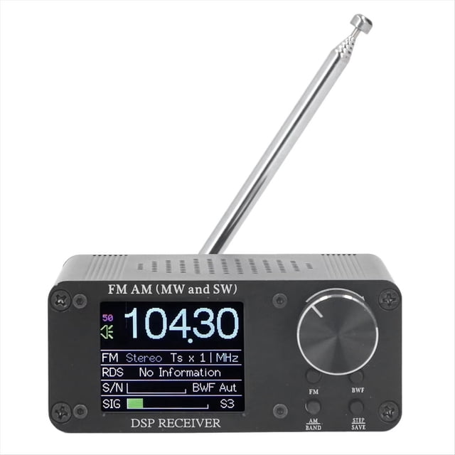 ATS80 Radio Portátil de Corta Receptor de Frecuencia FM AM Auriculares Externos de 5 W Antena Telescópica Radio de Corta