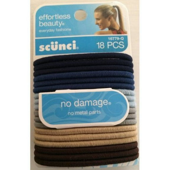 Scunci No Damage Elastic Hair Bands Denim (Pack of 4)