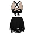thumbnail image 4 of High Waisted Bikini Sets for Women 3 Piece Tummy Control Ruched Swimsuits Cutout Bathing Suit with Skirt, 4 of 9