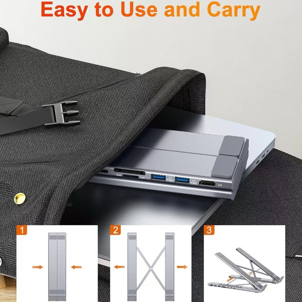 Aluminum Multiports USB C Hubs For Laptop With 4K HDTV Charging And Card Reader
