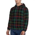 thumbnail image 2 of KLL Buffalo Plaid Dark Green Print Mens Hoodie Long Sleeve Casual Pullover Hooded Sweatshirt Fashion Drawstring Hoodies with Pocket-X-Large, 2 of 6
