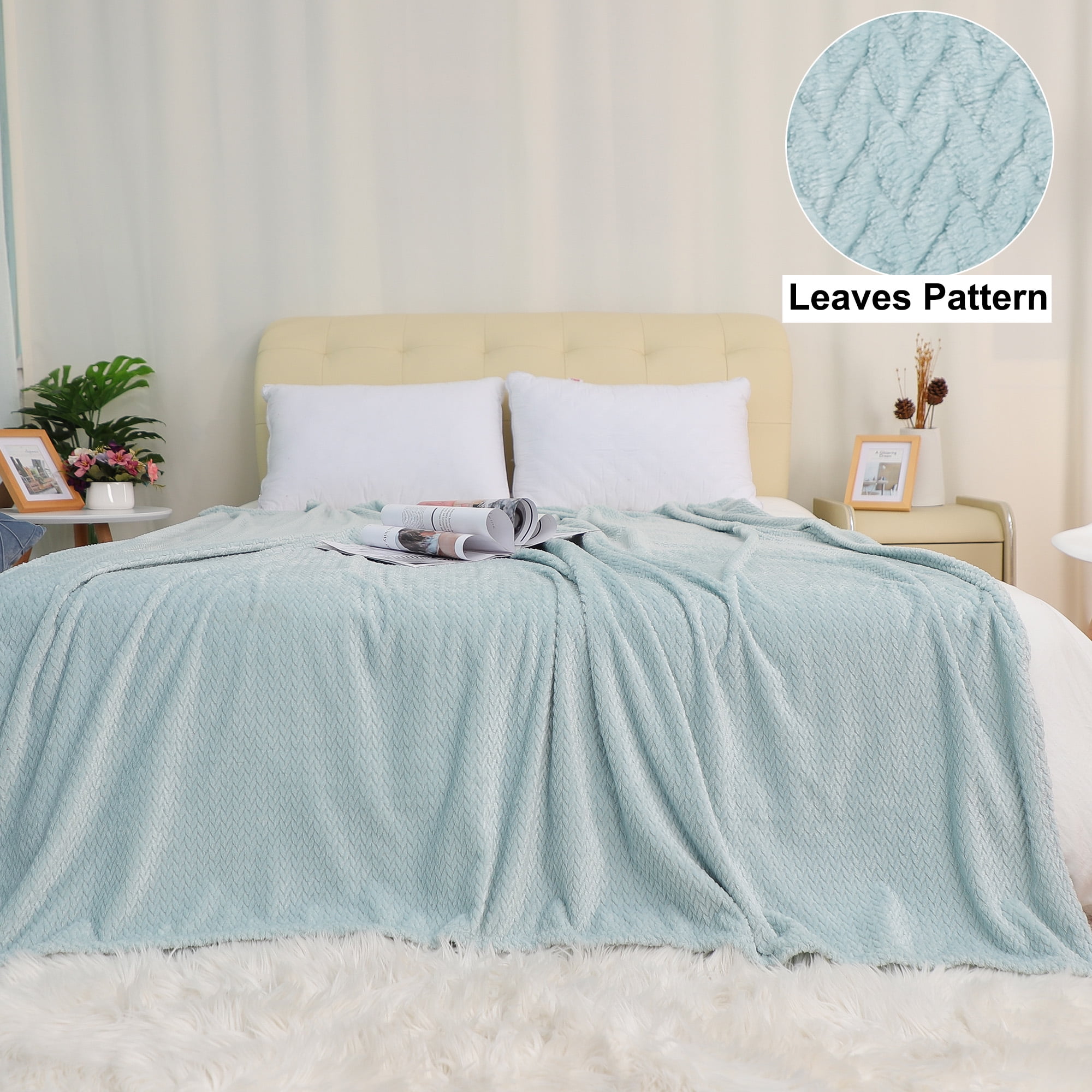 Flannel Fleece Blanket Twin Size,Soft Microfiber Plush Lightweight