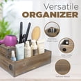 thumbnail image 3 of Wooden Hair Dryer Holder – Hair Tools and Styling Supplies Organizer and Storage for Vanity and Bathroom - Natural Elegant Design - Multi-Functional Caddy for Accessories, Makeup, Toiletries, 3 of 7
