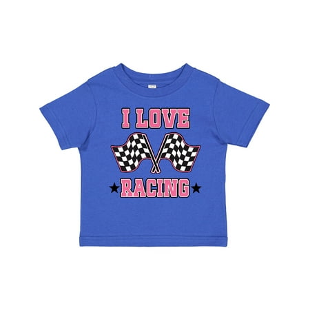 

Inktastic I Love Racing Rally Flags Girls Gift Toddler Toddler Girl T-Shirt