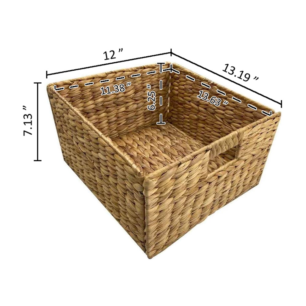 Hampton Meadows 3 Tier X-Side End Storage Cabinet with 6 Wicker Baskets, Walnut