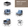 thumbnail image 3 of Toject 8 Pcs Paito Furniture Set, Outdoor Furniture Set with Swivel Chairs and Fire Pit (Denim Blue), 3 of 9