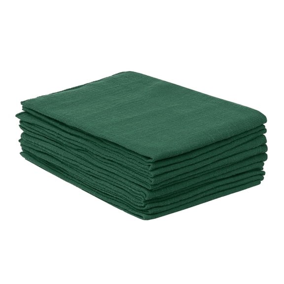 REGALWOVEN Cotton Napkins Cloth Napkins Set of 12 Washable Dark Green 17'x17'