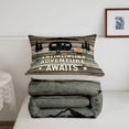 thumbnail image 5 of Manfei Vintage Camper Twin Comforter Sets,Rustic Farmhouse Cabin Bedding Set,Brown Green,Light Gray Reversible,2pcs,1 Comforter and 1 Pillowcase, 5 of 7