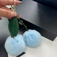 thumbnail image 4 of Anhility Furry Cherry Keychain, Super Soft Cherry Bag Charms, Fit for Bags&Wallets, Car Cherry Accessories Keychians Gifts for Women Mom Daughter Christmas Bag Accessory, Blue, 4 of 6