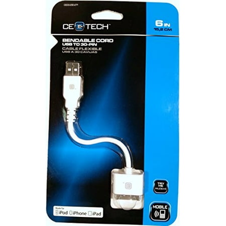 UPC 887429000152 product image for 6 in. Bendable Cord USB to 30-Pin - White-CE Tech-MGBAPP0002-W | upcitemdb.com