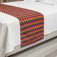 thumbnail image 2 of Groovy Bed Runner, Rainbow Zig Zag Vertical Chevron Pattern Geometric Striped Repeat Vibrant Colors, Decorative Accent Bedding Scarf for Hotels Homes and Guestrooms, King, Multicolor, by Ambesonne, 2 of 2