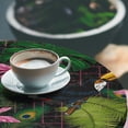 thumbnail image 3 of Ambesonne Jungle Fitted Round Tablecloth, Toucan and Peacock Jungle, 45"- 56" Diameter, Pistachio Green Soft Pink, 3 of 5