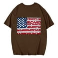 thumbnail image 5 of AKOEE Womens Oversized Tshirts Back USA Flag Printed July 4th Outfit Loose Boyfriend Style T-Shirt Summer Tops (2XL, Brown), 5 of 5