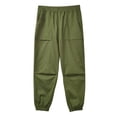 thumbnail image 4 of Sngxgn Women's Juniors Baggy Cargo Pants Low Waist Straight Wide Leg Vintage Trousers Streetwear(Green,M), 4 of 6