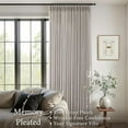 thumbnail image 5 of Pinch Pleated Linen Curtains 120 Inches Long 2 Panels for Living Room Bedroom Light Filtering Curtain Memory Shape Trained Pinch Pleat Thick Linen Drapes Back Tab with Hooks Clip Rings Taupe, 5 of 9