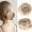 Light Gold+Light Brown, variant on Nvzi Straight Hair Bun Hair Piece - 1 Pcs, 10CM*10CM Size, Light Gold/Brown Heat-Resistant High-Temperature Fiber, Realistic Texture, Wig Accessory in Category