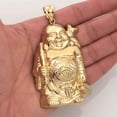 thumbnail image 3 of LoveBling 10K Yellow Gold Happy Buddha Diamond Cut Charm Pendant (3.25" x 1.87"), 3 of 3
