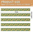 thumbnail image 3 of 5 Rolls Christmas Ribbon 1.5 inch Wide Decorative Ribbon for Gift Wrapping and Holiday Decorations Pattern Of Sunflowers, 3 of 7
