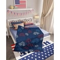 thumbnail image 3 of July 4th Throw Blankets, Fireworks Celebration Patriotic Americana Stars Soft Fleece Blanket Decorative for Home Sofa Couch Chair Living Bedroom,40x50 Inches, Red, White and Blue, 3 of 6