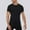 Black, variant on Dianli Workout Training Men's Solid Color Raglan Sleeve Short Sleeve Round Neck Training Shirt Tight-Fit Quick-Dry Breathable Stretch Athletic Tee for Running Gym Activewear