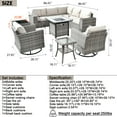 Ovios 10 Pieces Outdoor Patio Furniture with 30 inch Fire Pit Table All
