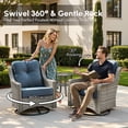 thumbnail image 6 of Vcatnet 5 Pieces Outdoor Patio Furniture Set High-Back Wicker Rattan Conversation Set Outdoor Sectional with Swivel Chairs and Coffee Table, Denim Blue, 6 of 11